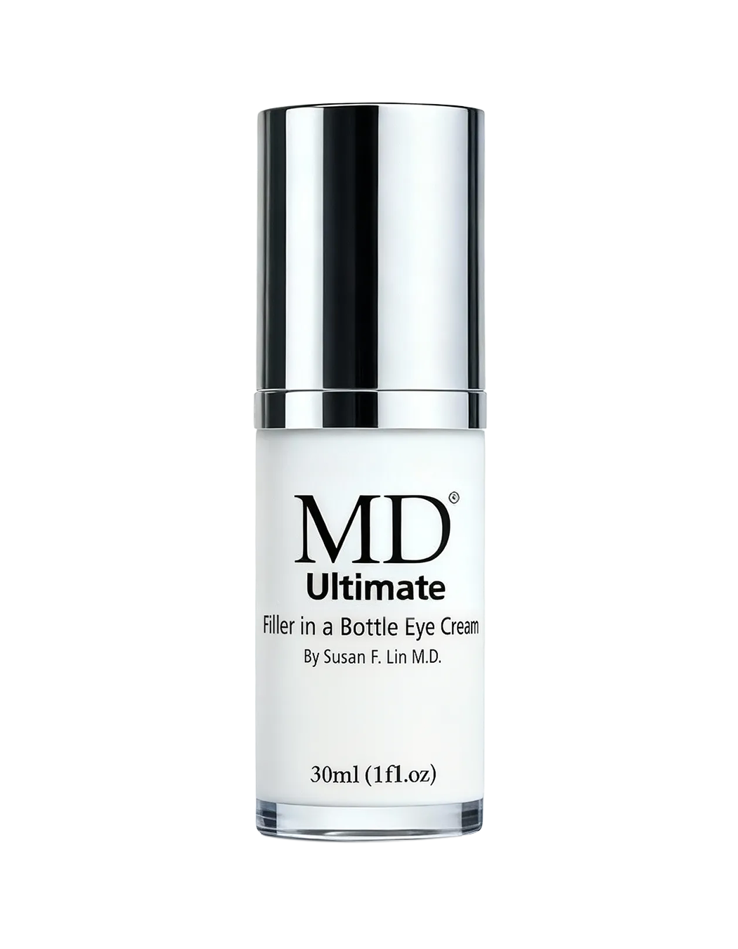 MD Ultimate Eye Cream jar for under-eye puffiness, dark circles, and anti-aging support from the MD Skin collection