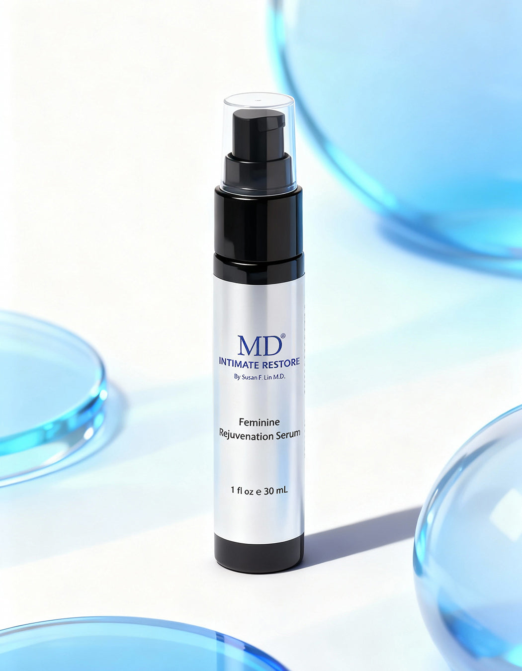 MD Intimate Restore serum against a Anti-aging intimate serum with exosome technology to firm and rejuvenate the appearance of the vulvar and feminine area. regenerative anti-aging and women’s health.