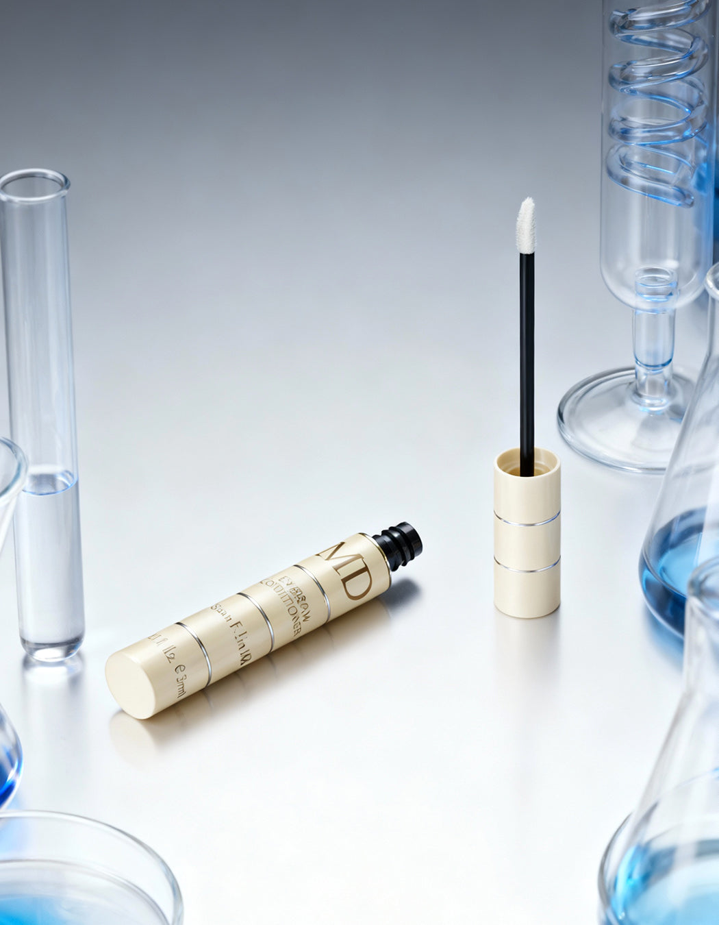 MD row Conditioning Serum in luxury packaging, a top-rated physician-developed solution for women seeking eyebrow growth and lash-enhancing hydration.