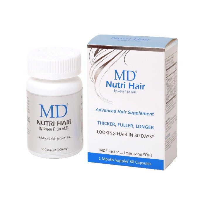 MD Nutri Hair Growth Supplement - Minimizes Hair Shedding, Thinning and Breakage  - 30 Capsules - MD