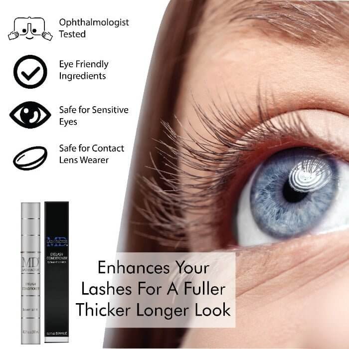 6-month  md lash serum benefits: longer lashes, safe for sensitive eyes and contacts