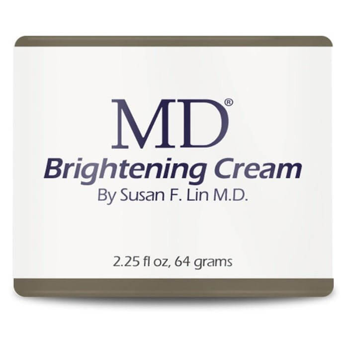 MD Brightening Cream product box with MD logo – brightens skin tone and reduces dark spots on face and body